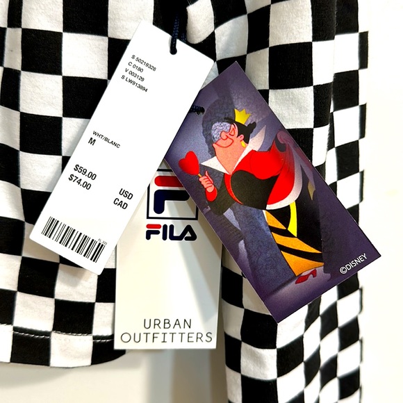 FILA Disney Villains BNWT Checkered Crop Top - Picture 6 of 7